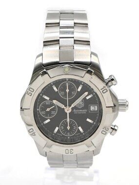 TAG HEUER Exclusive Chronograph Date Watch 41mm CN2111 AT Black Dial SS 58LC594